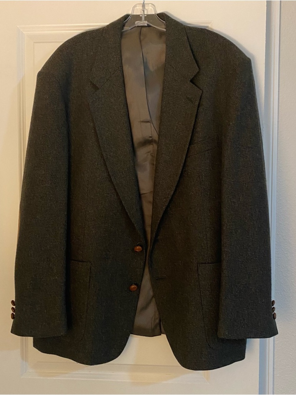 Men's Dark Olive Two-Button Sport Coat